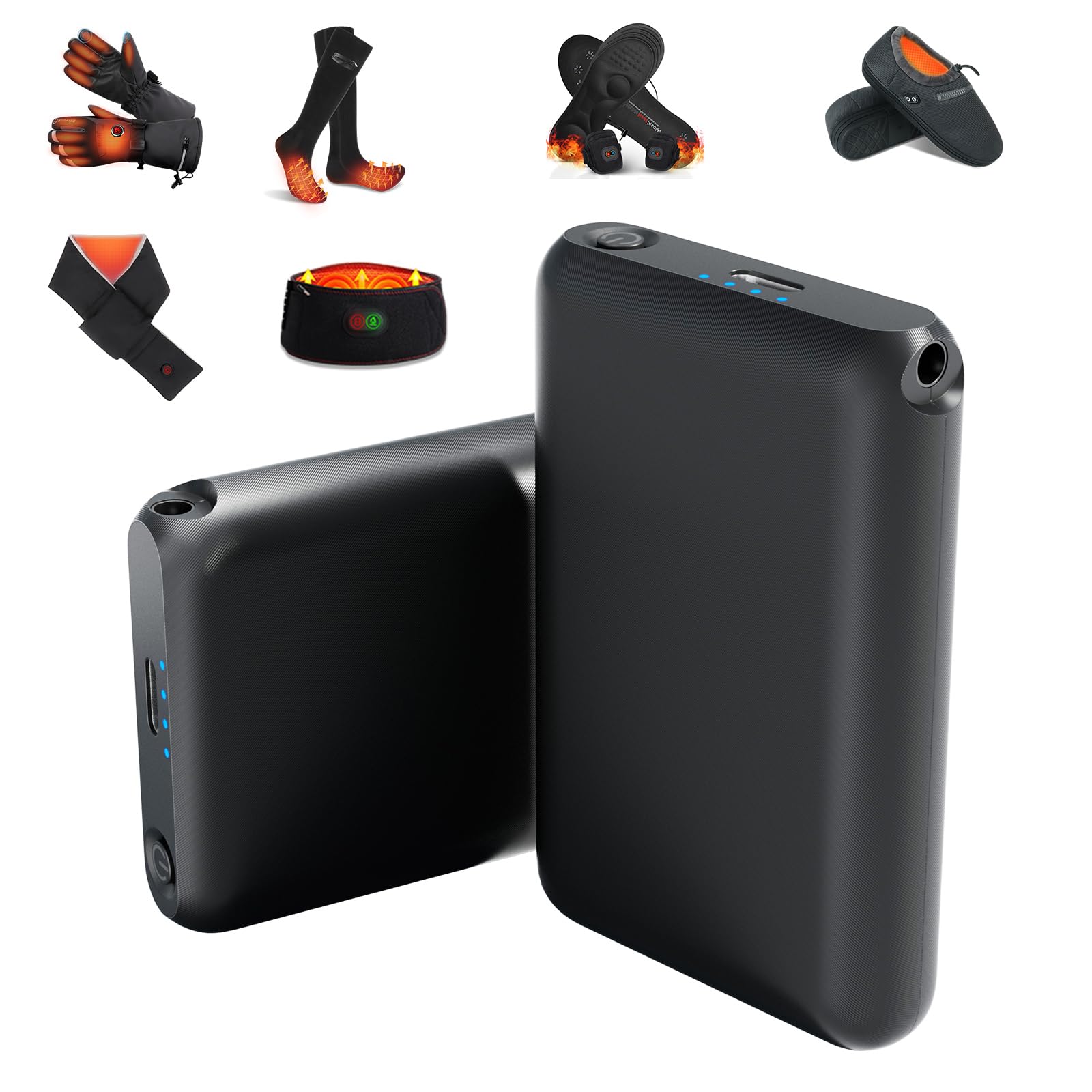 Kamlif 7.4V battery pack front view powers heated gloves reliably outdoors.