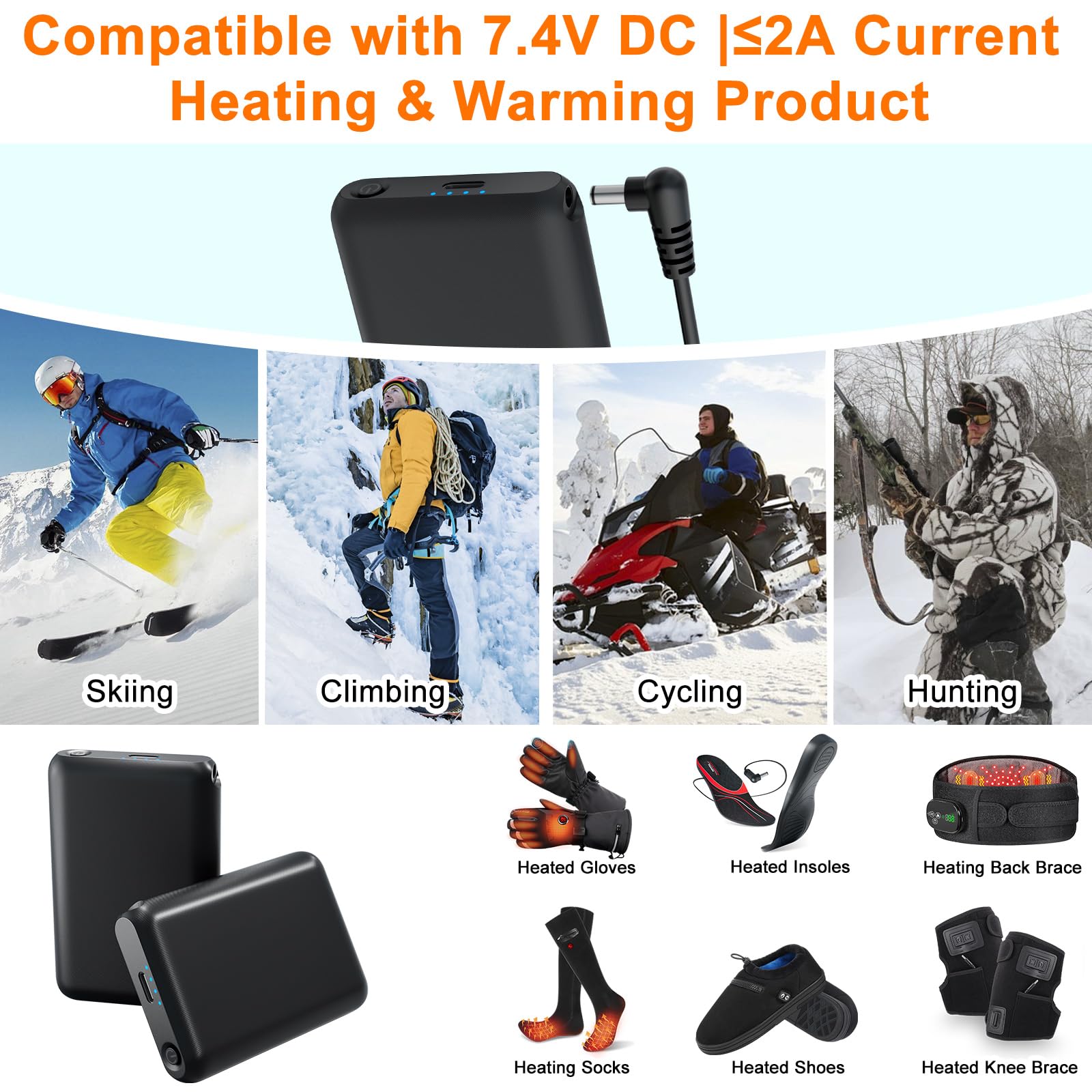 Kamlif 7-4v battery pack side cables show compact charging and stable power.