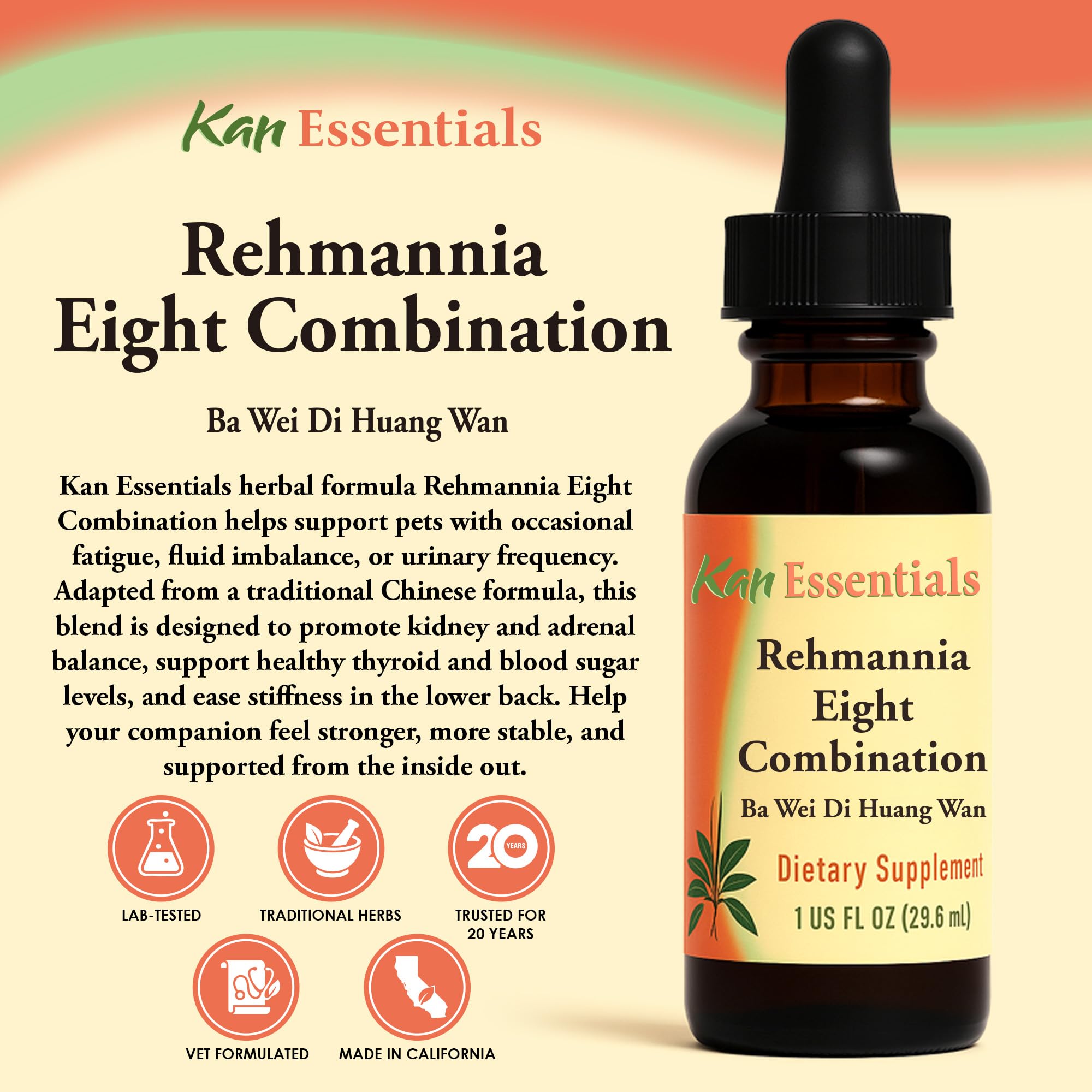 Kan Herb Rehmannia Eight dropper liquid for pet vitality and daily care