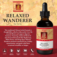 Kan Herb Relaxed Wanderer bottle label closeup highlighting traditional herbs