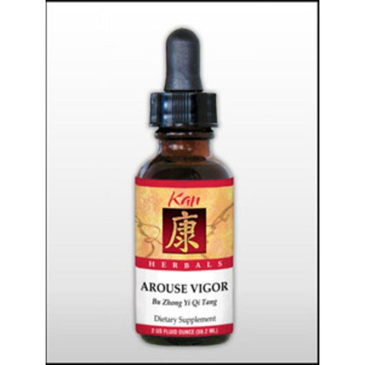 Kan Herbs Arouse Vigor bottle and dropper for daily energy support