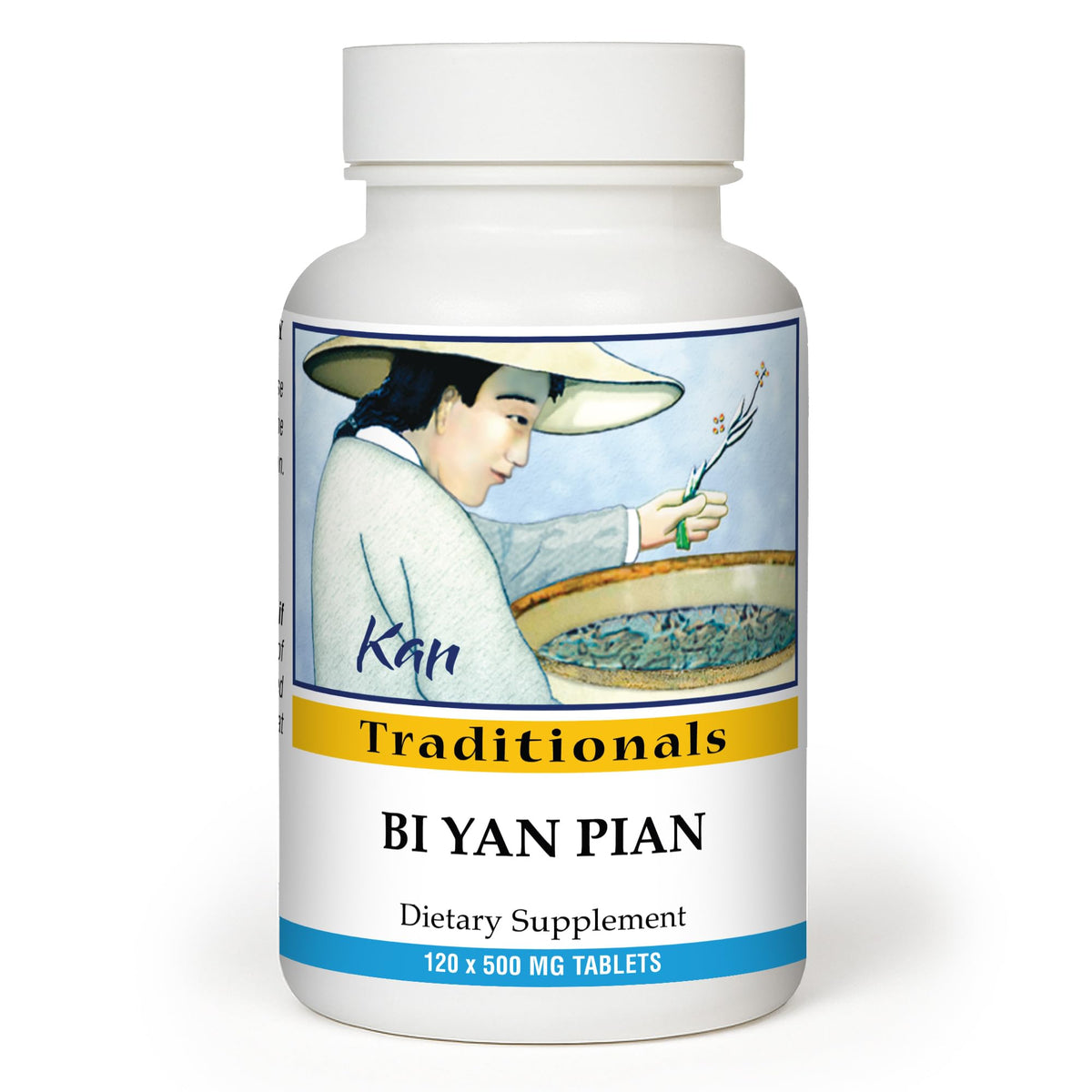 Kan Herbs Bi Yan Pian bottle label showing traditional sinus health formula.