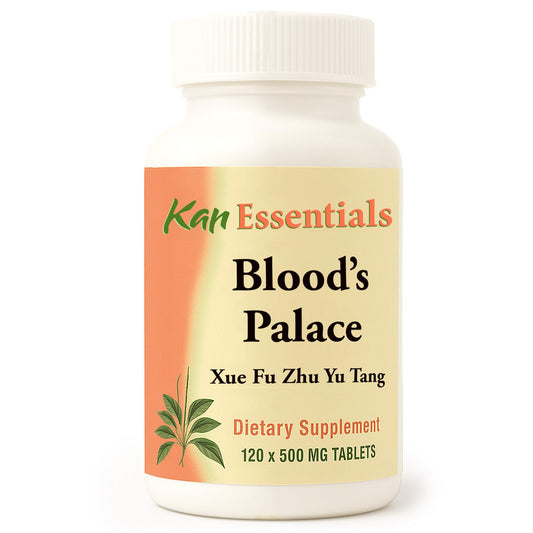 Kan Herbs Blood’s Palace bottle pour signals calm support for pets.