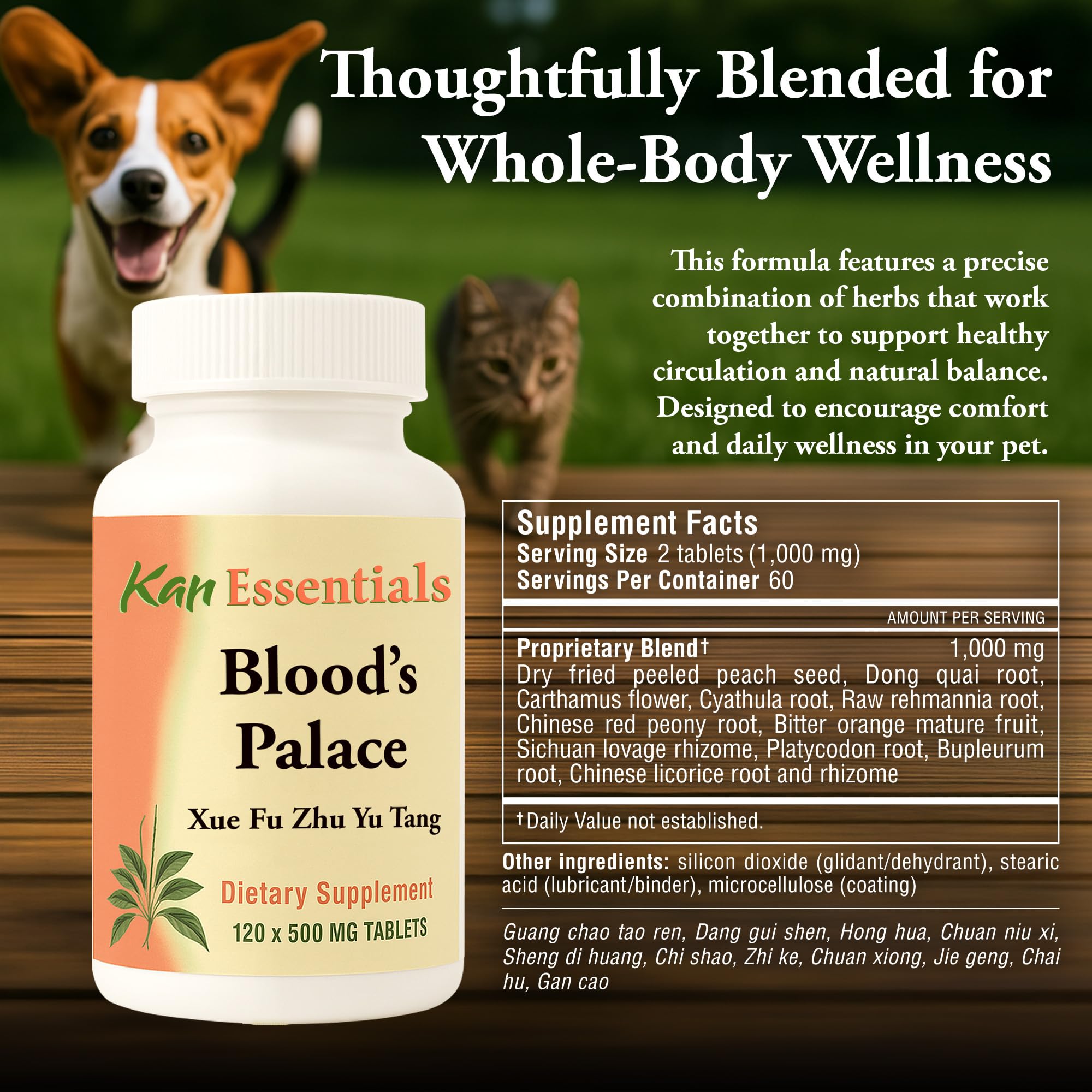 Kan Herbs Blood’s Palace label emphasizes California-made quality and care.