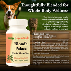 Kan Herbs Blood’s Palace label emphasizes California-made quality and care.