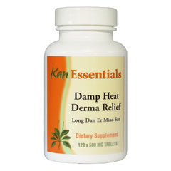 Kan Herbs Damp Heat Derma Relief bottle showing herbal formula for animal skin support