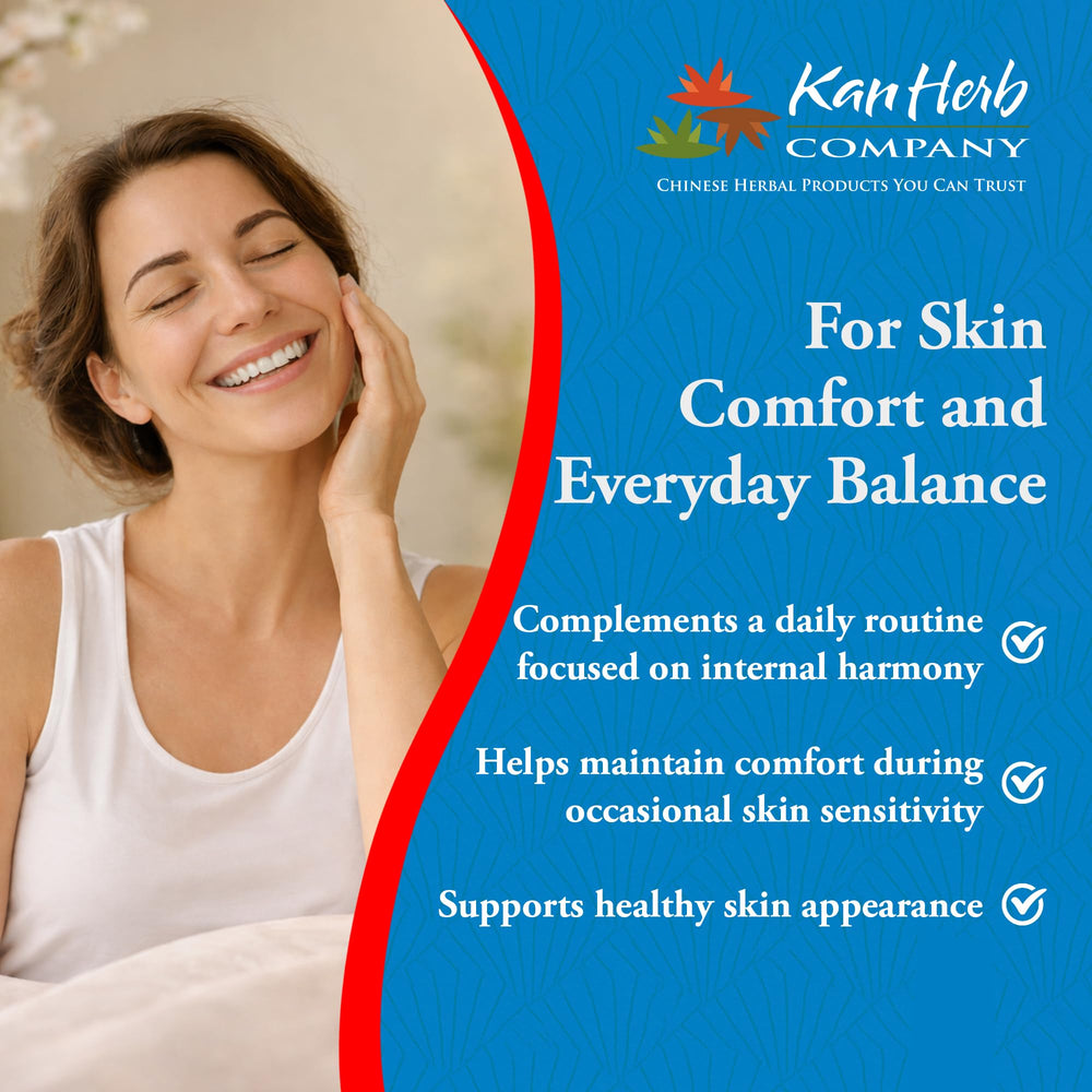 Tablets arranged in a daily wellness routine for skin balance.