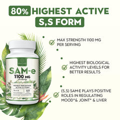 Kanacoufce SAM-e 1100mg enteric-coated tablets for gentle absorption.