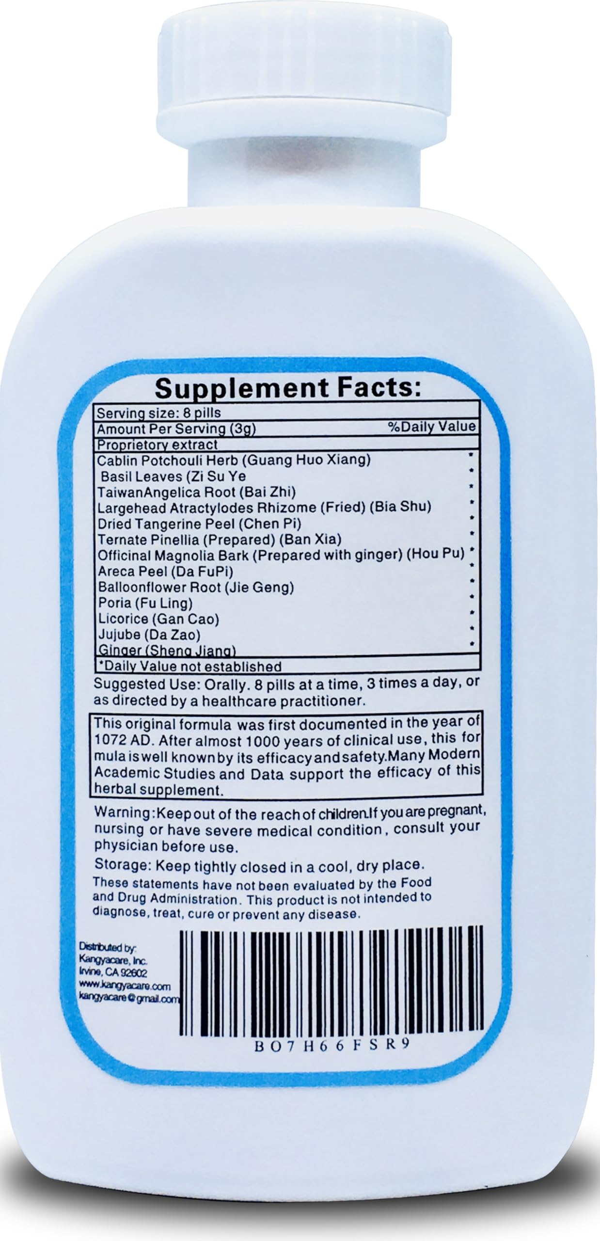 Ingredients table view emphasizes Cablin Potchouli and supporting herbs for harmony