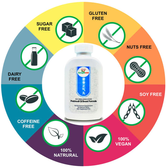 Close-up of Kangyacare pills highlighting plant-based formula for daily digestion