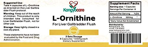Kangyacare L-ornithine capsules bottle for detox support.