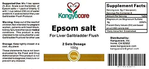 Kangyacare magnesium sulfate bottle for cleansing and preparation.