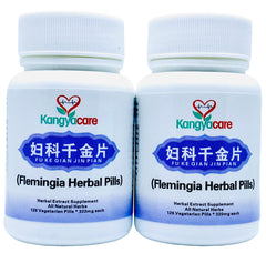 Kangyacare Qian Jin Pian bottle packaging showing two-bottle set for natural women's wellness.