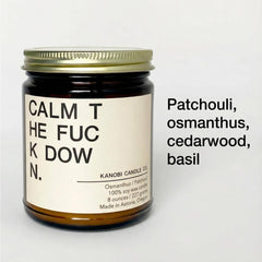 Kanobi Candle Co. Patchouli Osmanthus cotton-wick candle ready for a clean-burning experience