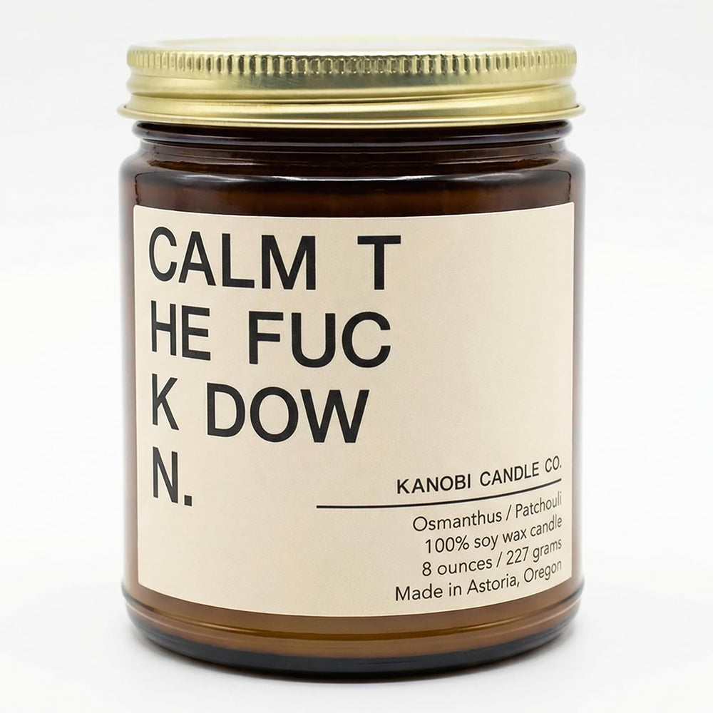 Kanobi Candle Co. Patchouli Osmanthus jar showcasing a clean burn and long-lasting aroma