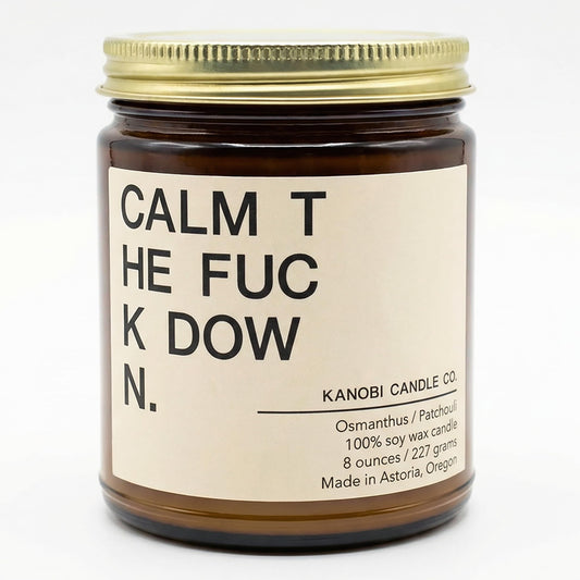 Kanobi Candle Co. Patchouli Osmanthus jar showcasing a clean burn and long-lasting aroma