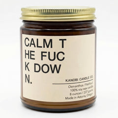 Kanobi Candle Co. Patchouli Osmanthus jar showcasing a clean burn and long-lasting aroma
