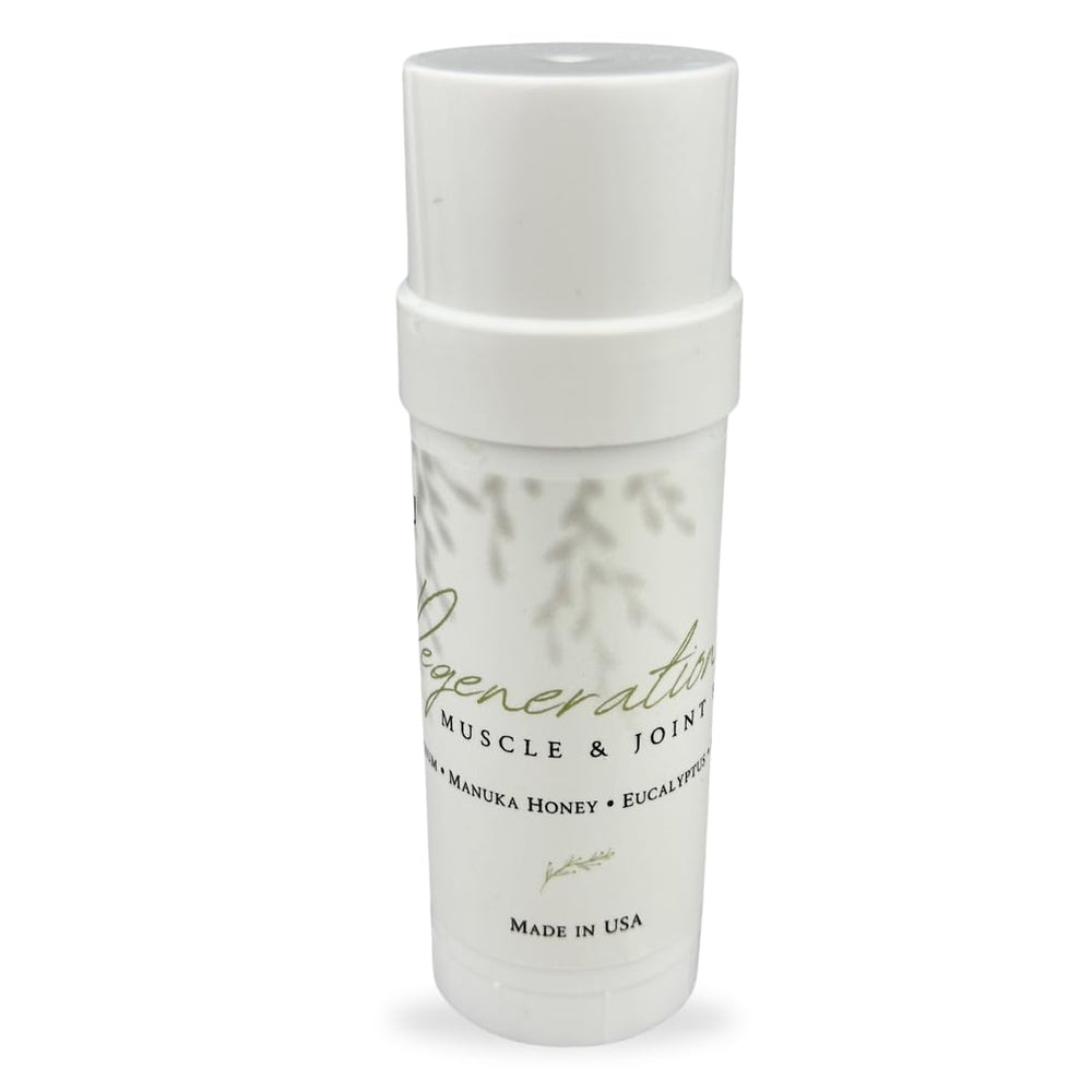 KANU Regeneration Balm bottle prepared for targeted relief and soothing application.