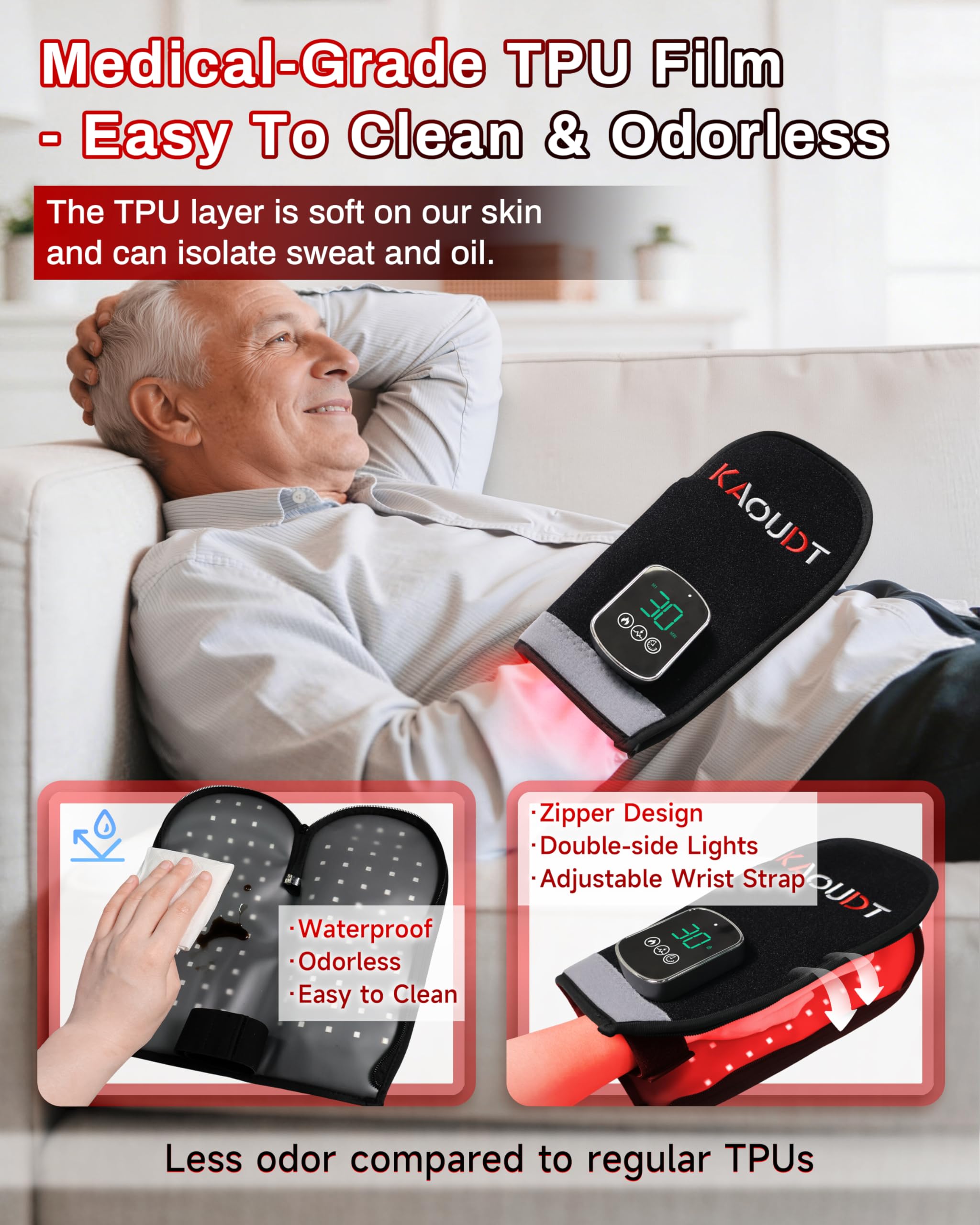 Kaoudt cordless red light glove ready for portable use anywhere