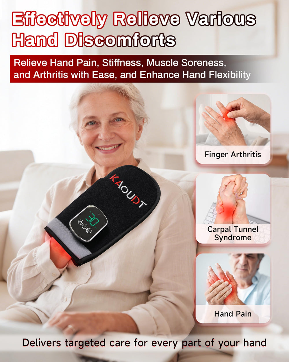 Kaoudt glove wrist strap detail for secure fit during use