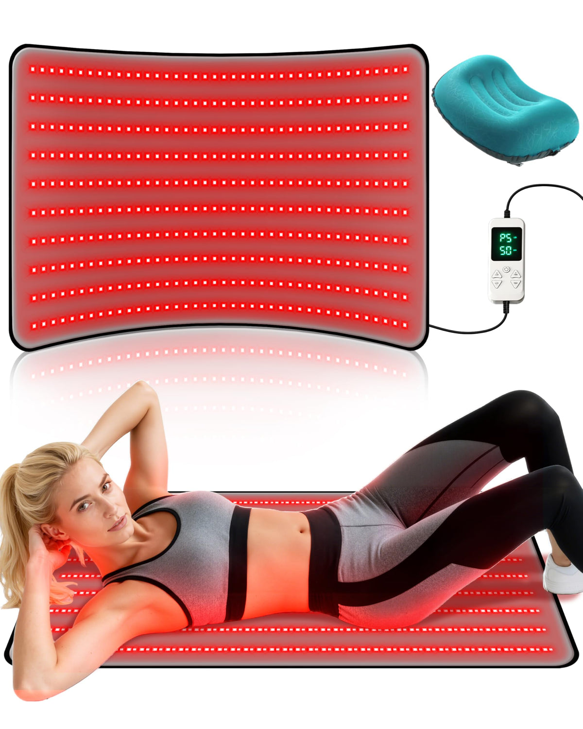 Kaoudt Red Light Mat full body coverage for at-home relaxation.