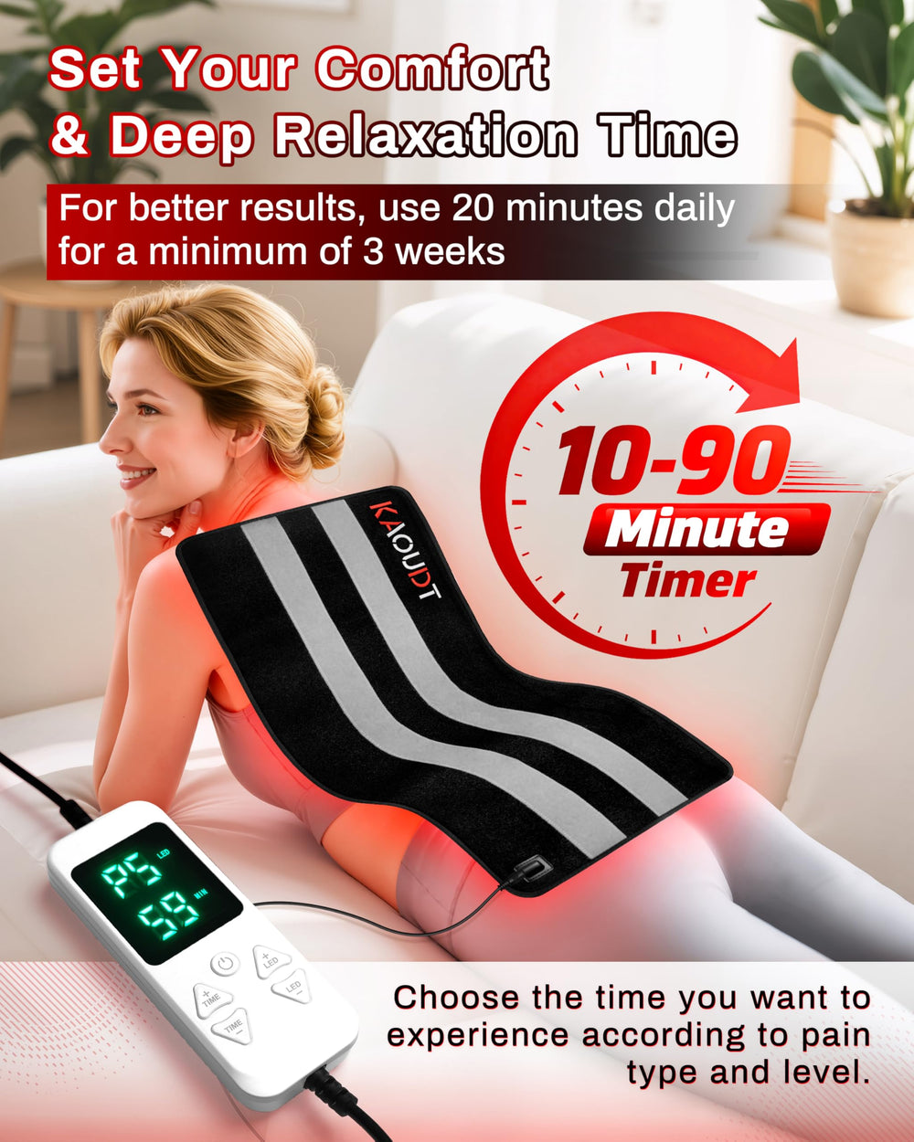 Kaoudt mat using timer demonstrates worry-free sessions and consistent routines