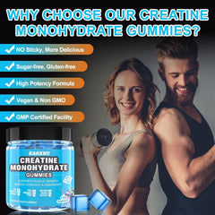 KAOXNU Creatine Gummies vegan-gelatin-free label signals plant-based option.