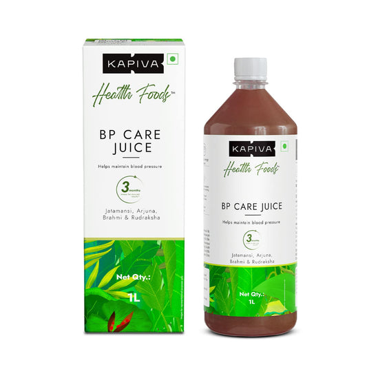 Kapiva BP Care Juice bottle front view highlighting a 1 L size for daily Ayurvedic support