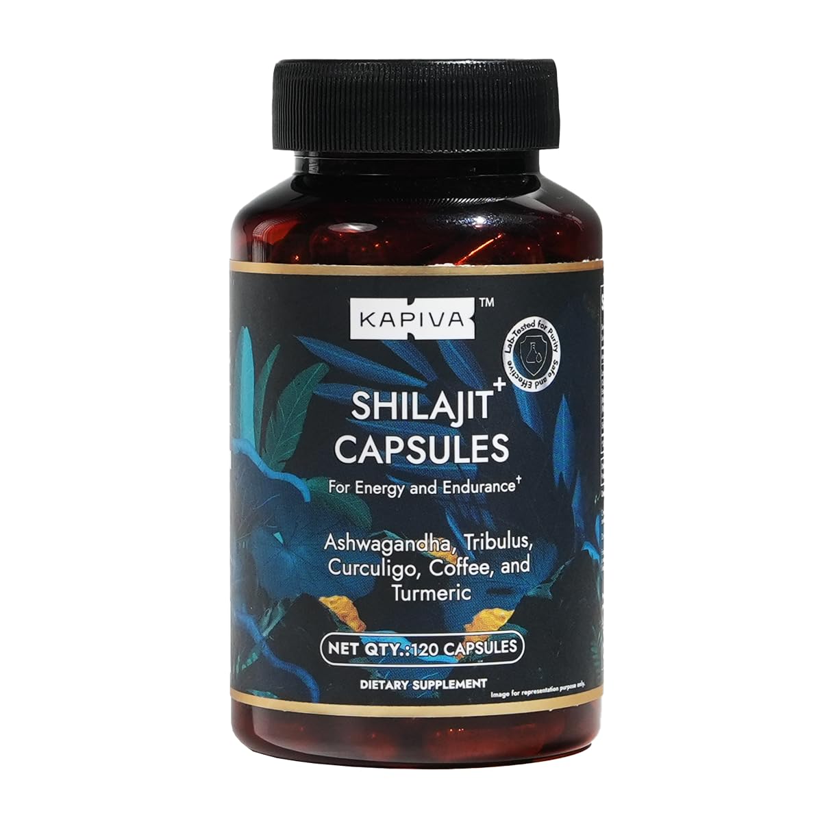 Kapiva Shilajit resin bottle pouring enhances daily energy and focus.