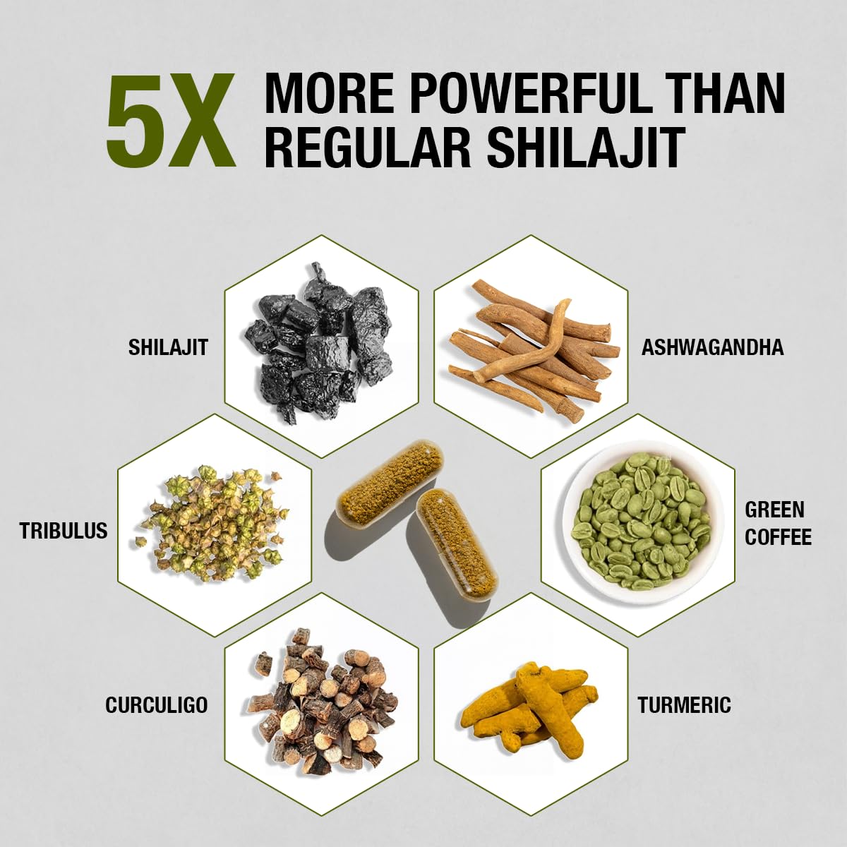 Kapiva Shilajit resin capsules close-up for convenient daily wellness.