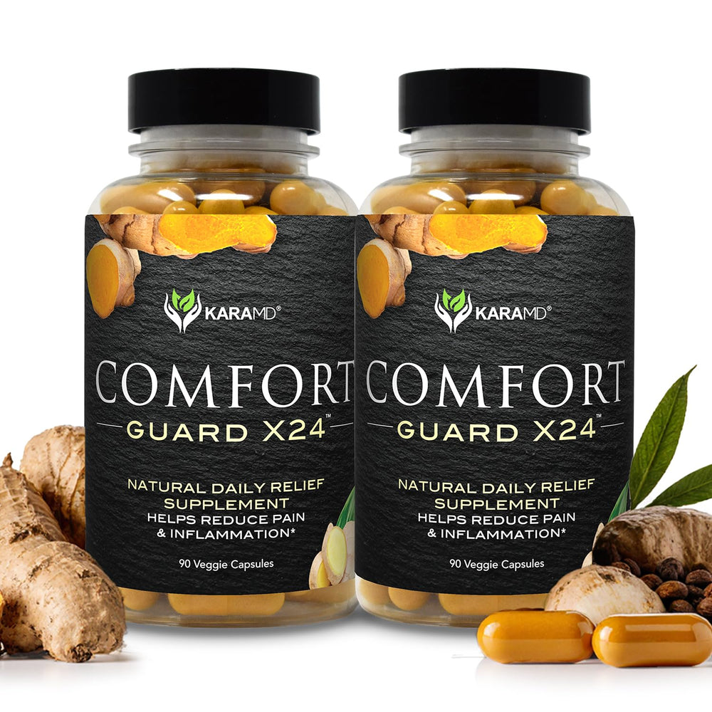 KaraMD Comfort Guard X24 bottle front shows joint support messaging