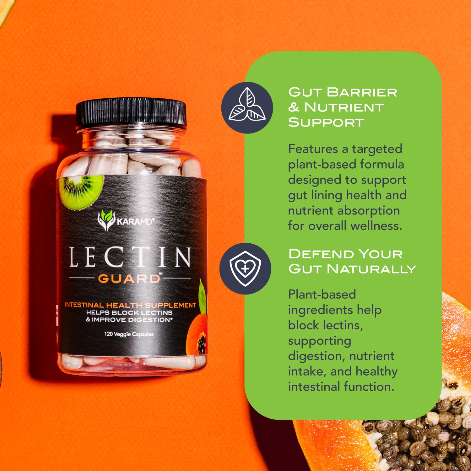KaraMD Lectin Guard label close-up showing ingredient transparency