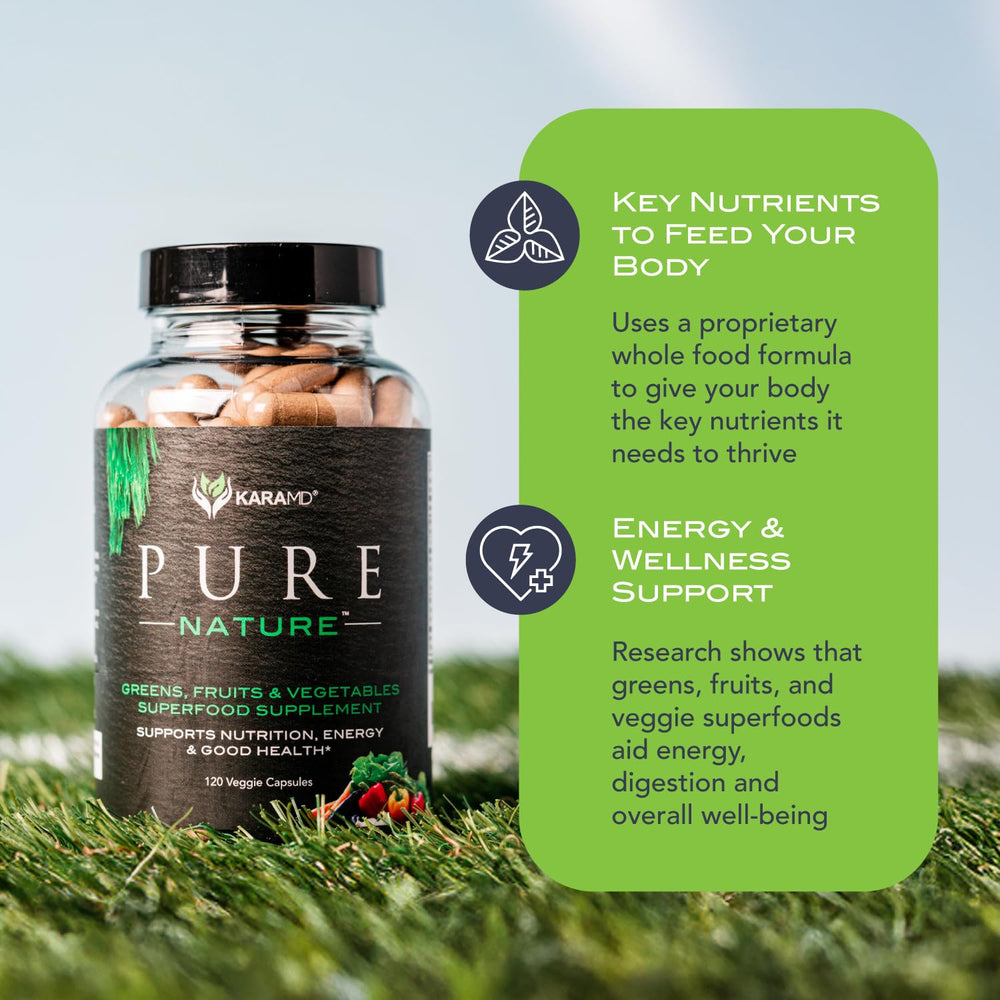 KaraMD Pure Nature energy and digestion mix shown in a glass after a workout.