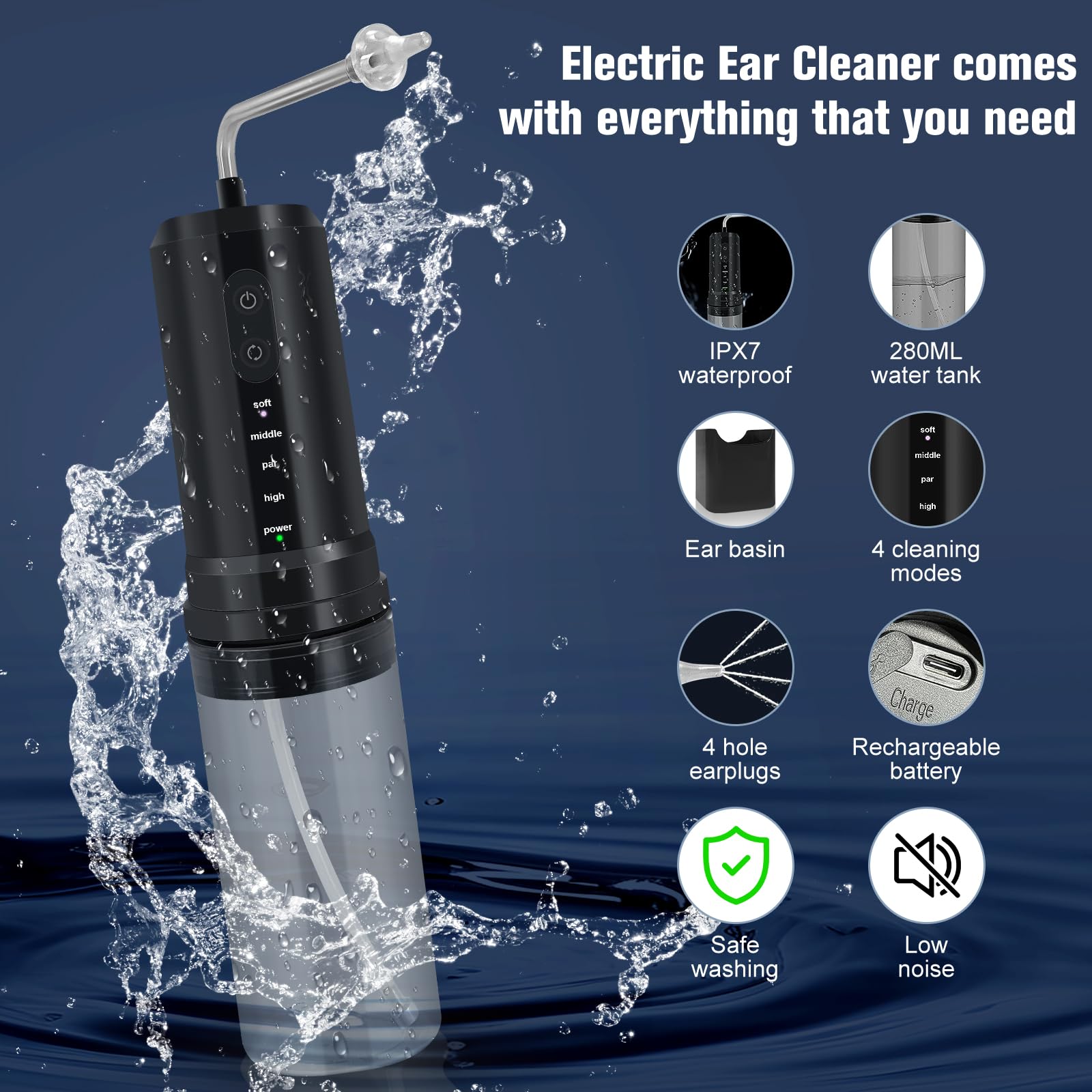 Karidi ear-cleaner with six reusable suction heads for safe, versatile cleaning.
