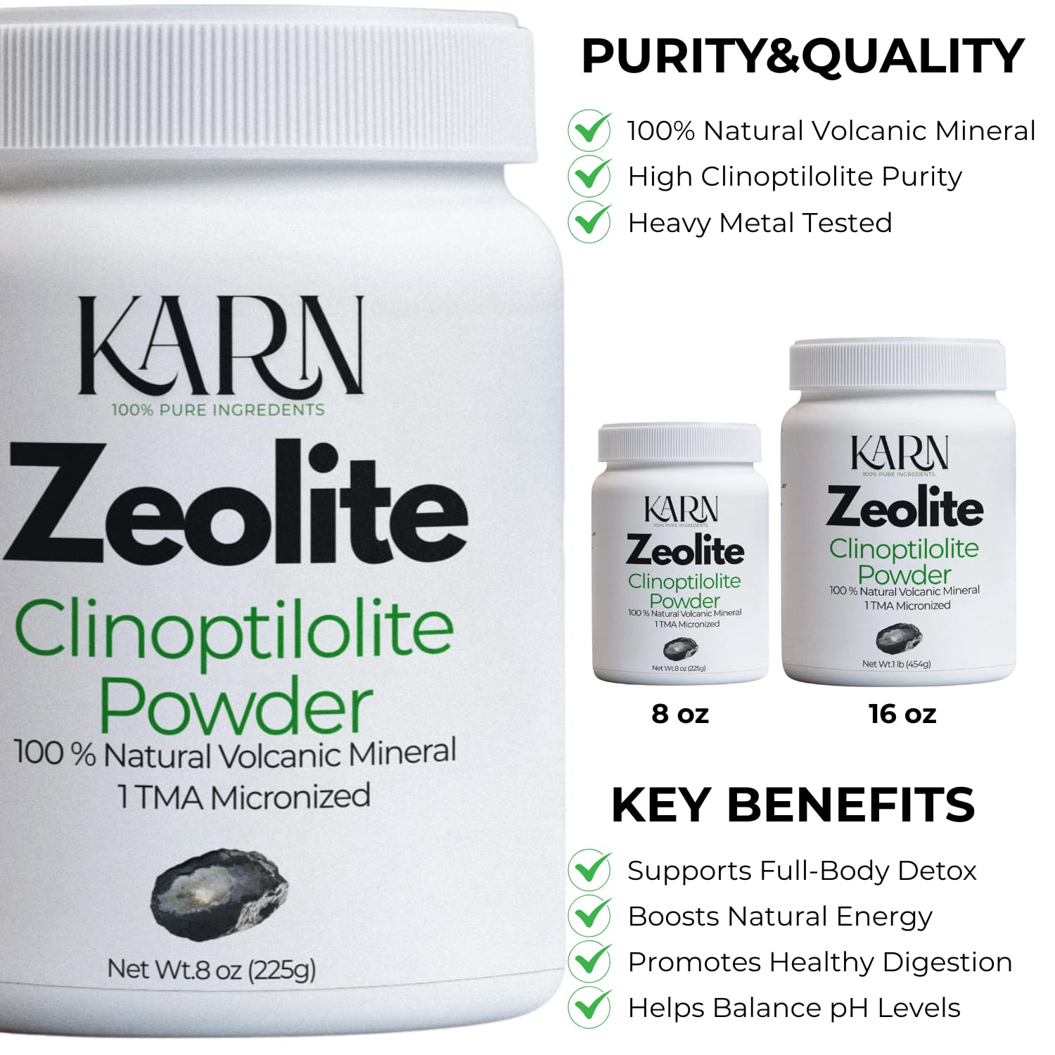 KARN Zeolite Powder dissolving in water for quick daily preparation