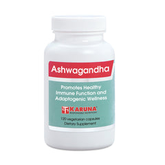 Karuna Ashwagandha root bottle ready-to-take capsules for daily stress support.