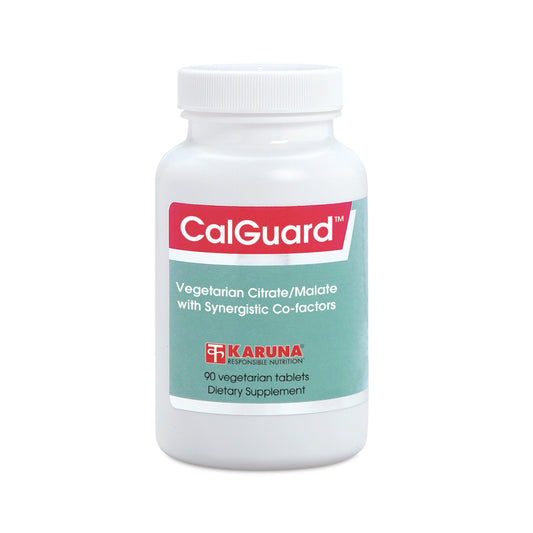 Karuna CalGuard bottle with capsules for bone support.