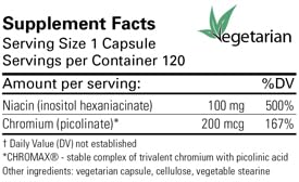 Karuna Chromium GTF label highlights non-flushing niacin and yeast-free chromium.