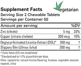 Karuna GastroCare 100 chew close-up shows pleasant-tasting tablets for digestive comfort.