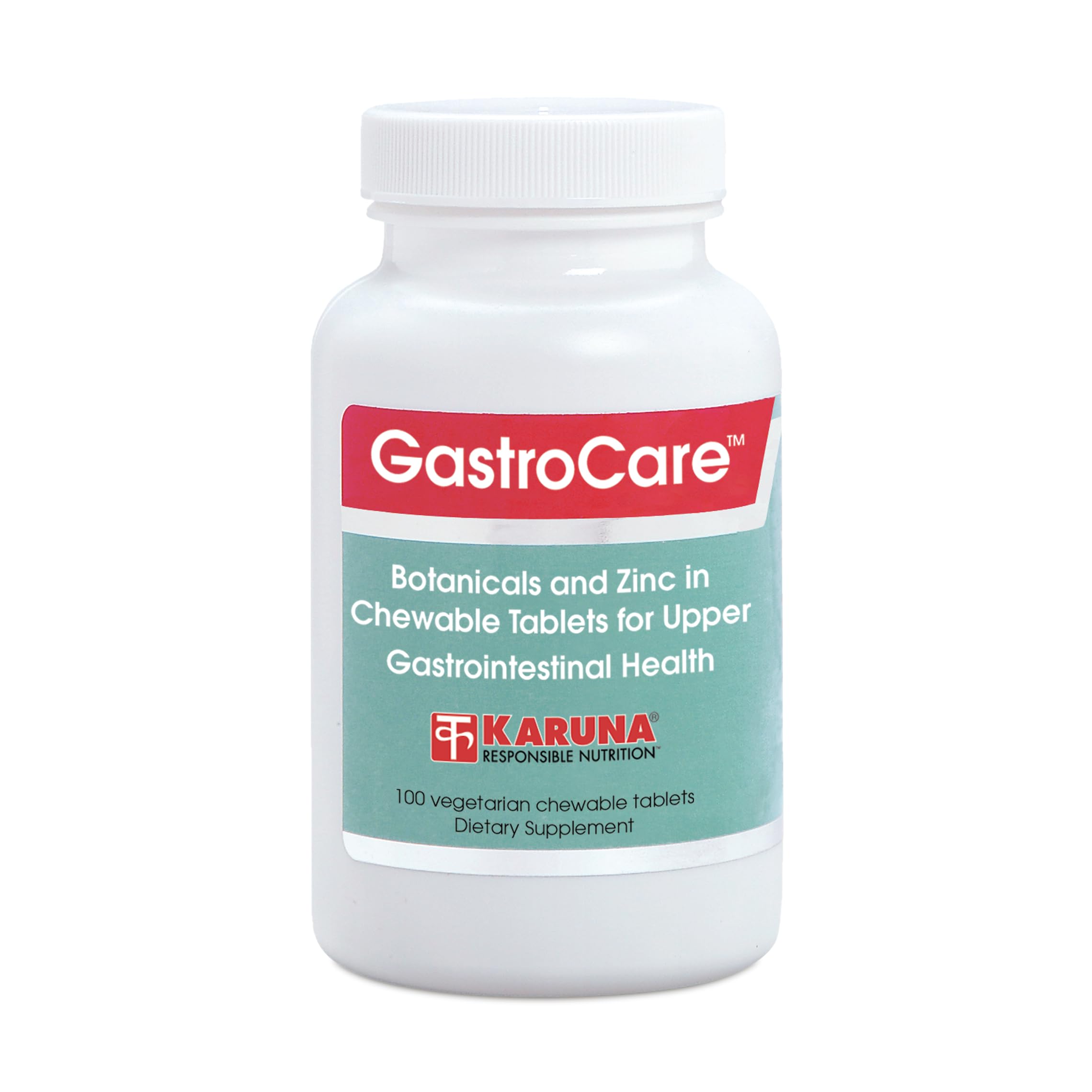 Karuna GastroCare 100 chew tablets in packaging support upper GI comfort.
