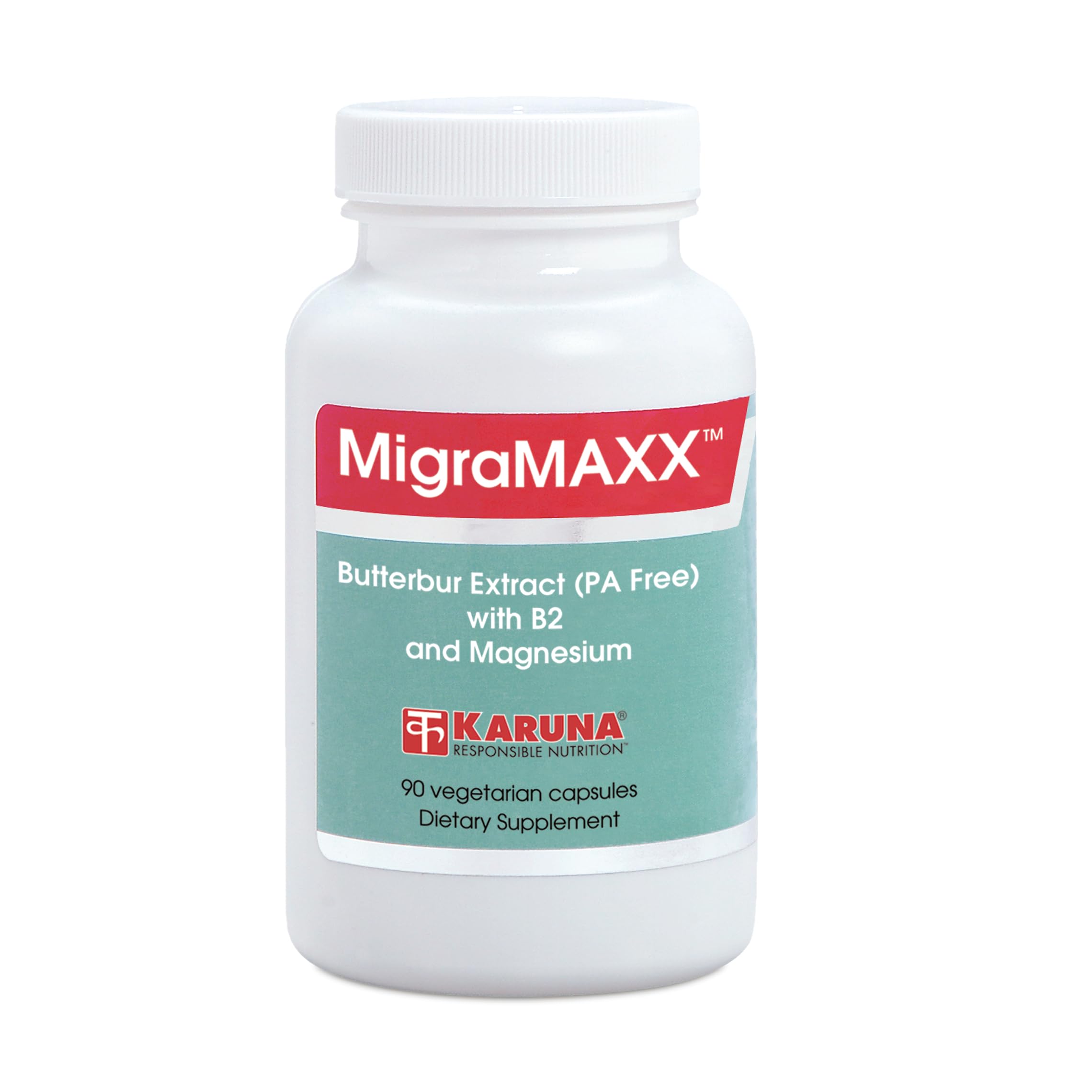 Karuna MigraMAXX bottle pour showing easy dosing for head comfort.