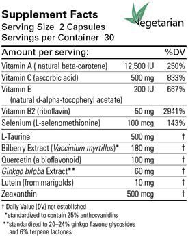 Karuna OcuPlus capsules close-up illustrating vegetarian capsules for eye care.