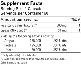 Karuna PancreMax 60C capsules poured for daily digestive support
