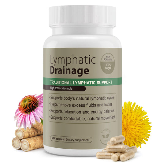 Kaseano Lymphatic Drainage Capsules bottle shown for easy daily use.