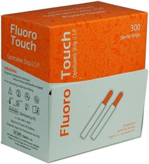 KASHSURG diagnostic fluoro touch strip packaging shows convenient single-use pouches for quick ophthalmic checks.