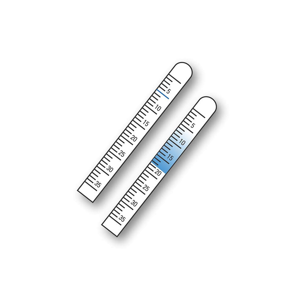 KASHSURG Schirmer strips show blue mark indicator dye for easy measurement.