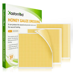Kastormed honey gauze dressing packaging ready for sterile wound care.
