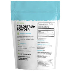Close-up of Kate Naturals Colostrum powder, unflavored and simple to mix.