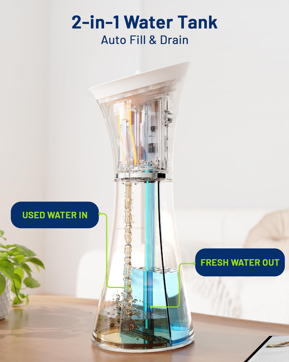 KAUGIC advanced dual-function water system cleans and drains efficiently