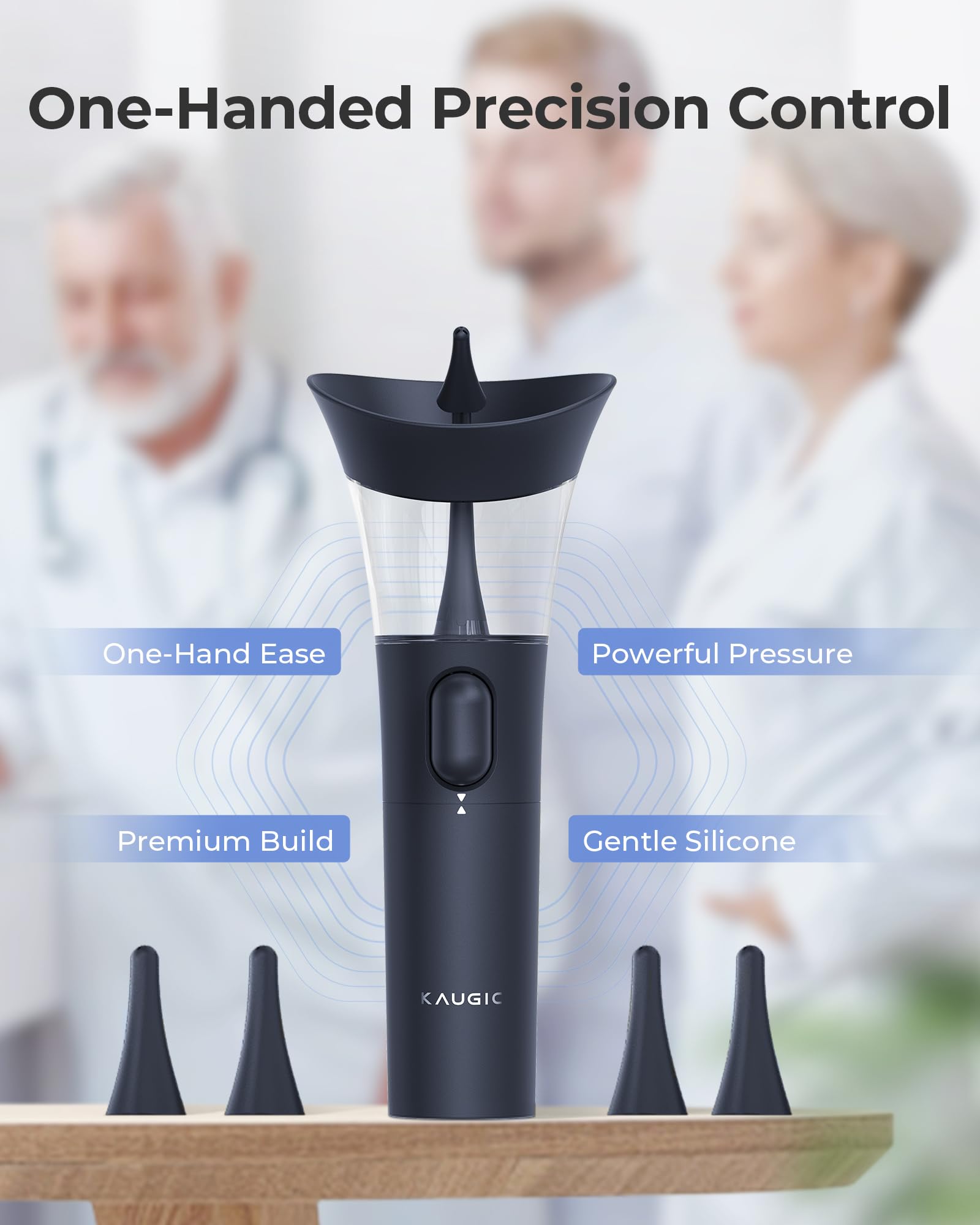 KAUGIC dark blue design showcasing stylish compact ear care tool